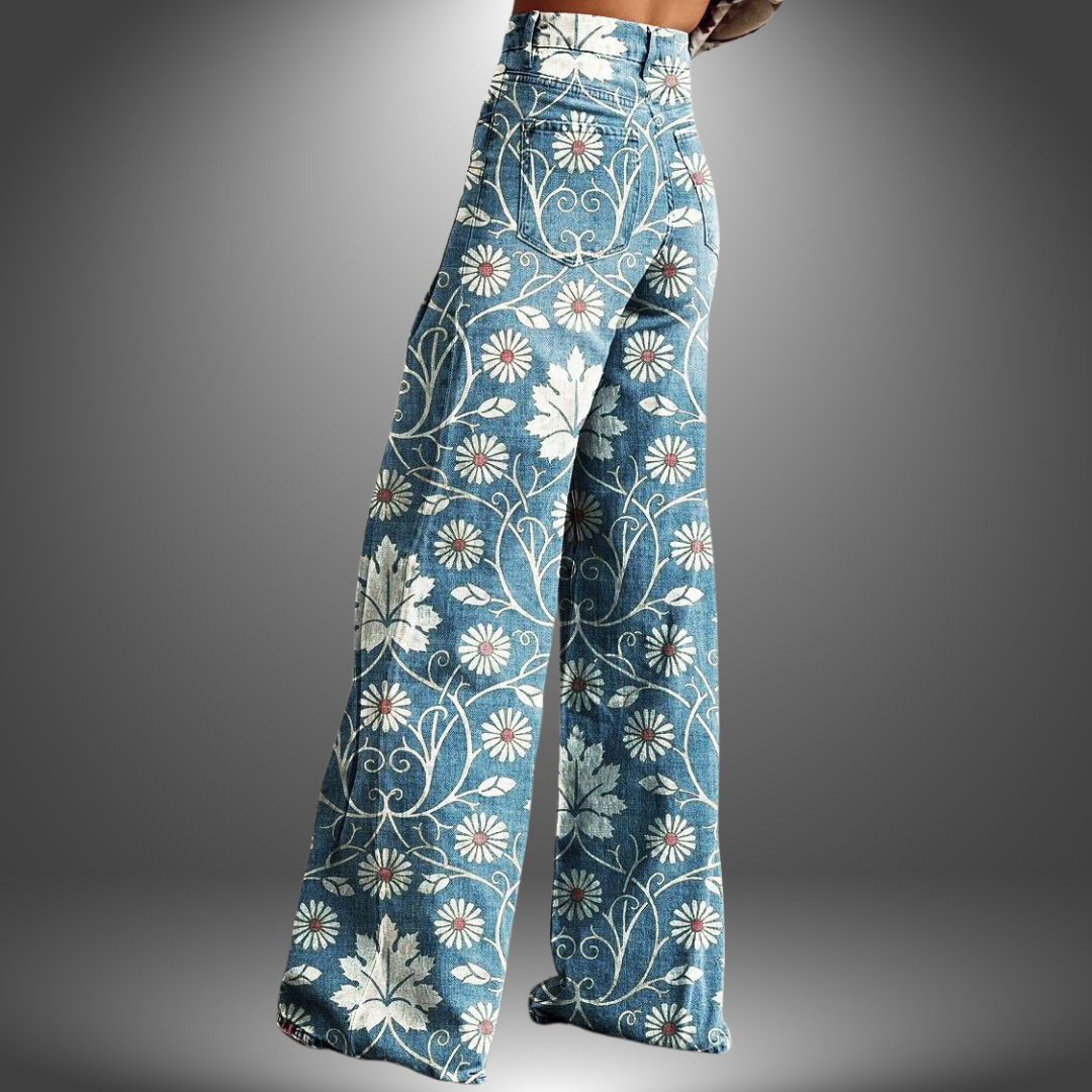 Carlene | Boho Printbroek Met Hoge Taille