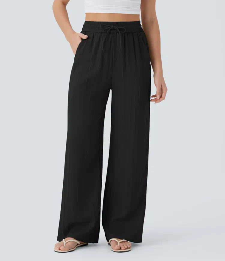 Lisa | Comfortabele Linnen Broek Met Wijde Pijpen