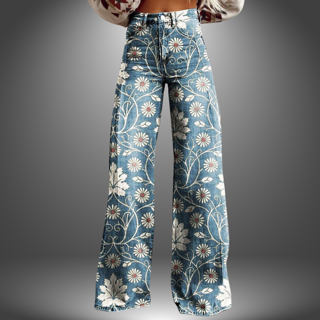 Carlene | Boho Printbroek Met Hoge Taille