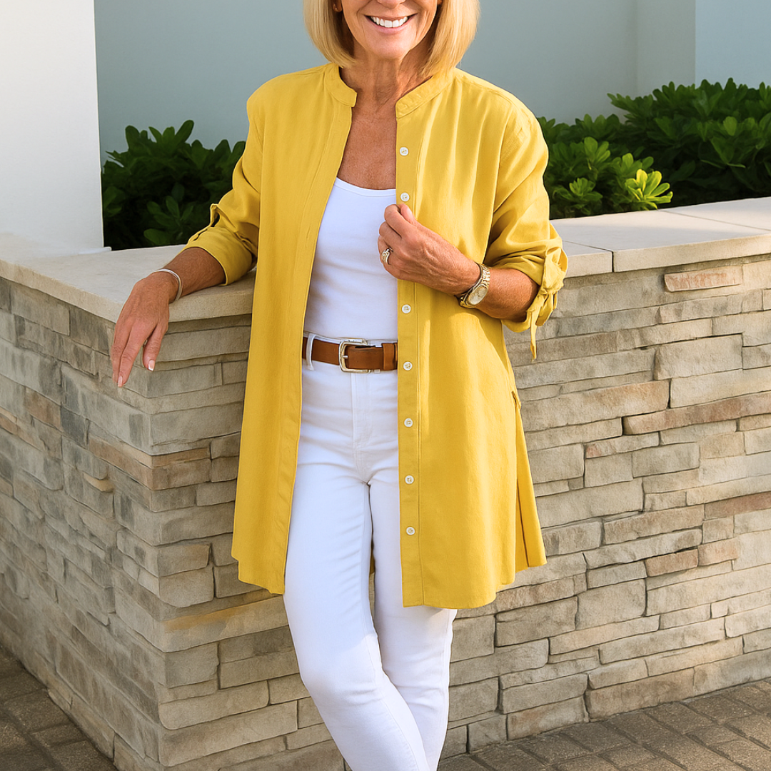 Lucinda | Effen Overhemdblouse Met Charmante Strikmouwen