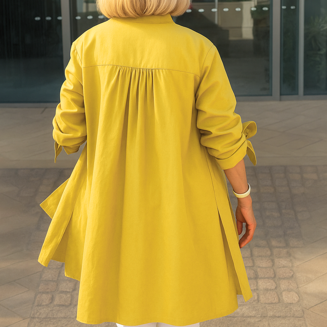 Lucinda | Effen Overhemdblouse Met Charmante Strikmouwen