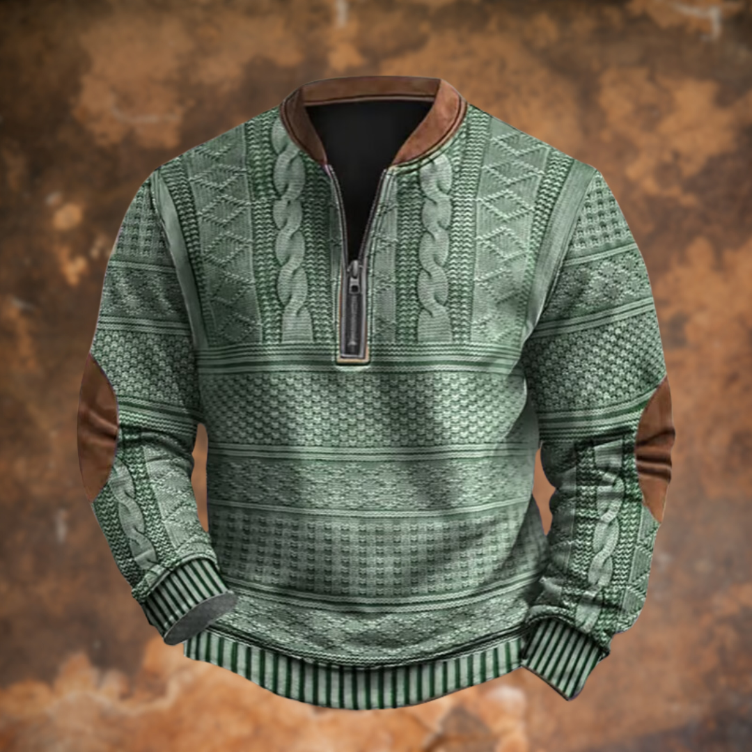Klint | Gebreid Sweatshirt Met Retro Ritsdesign