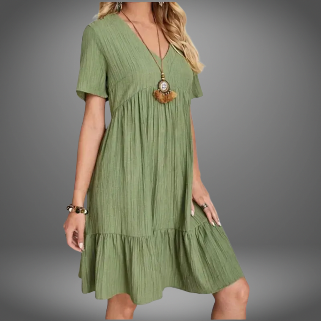 Vilma | Luchtige Zomerjurk Met Ruffle Taille