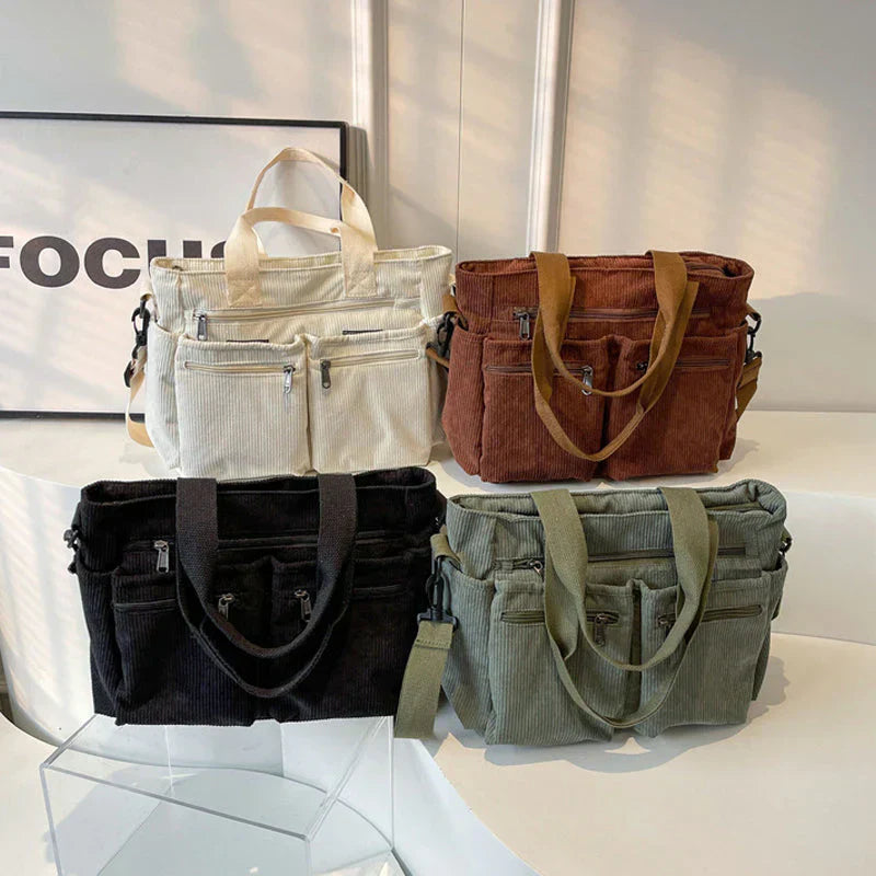 Maya Corduroy Schoudertas | Tijdloos Design Met Slimme Indeling