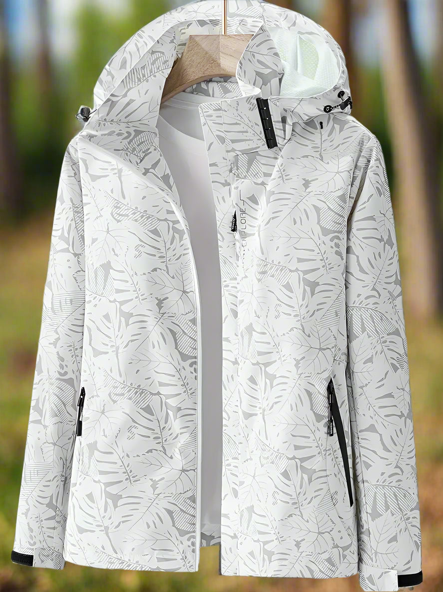 Ivory | Waterdichte Zomerjas Met Bladerprint