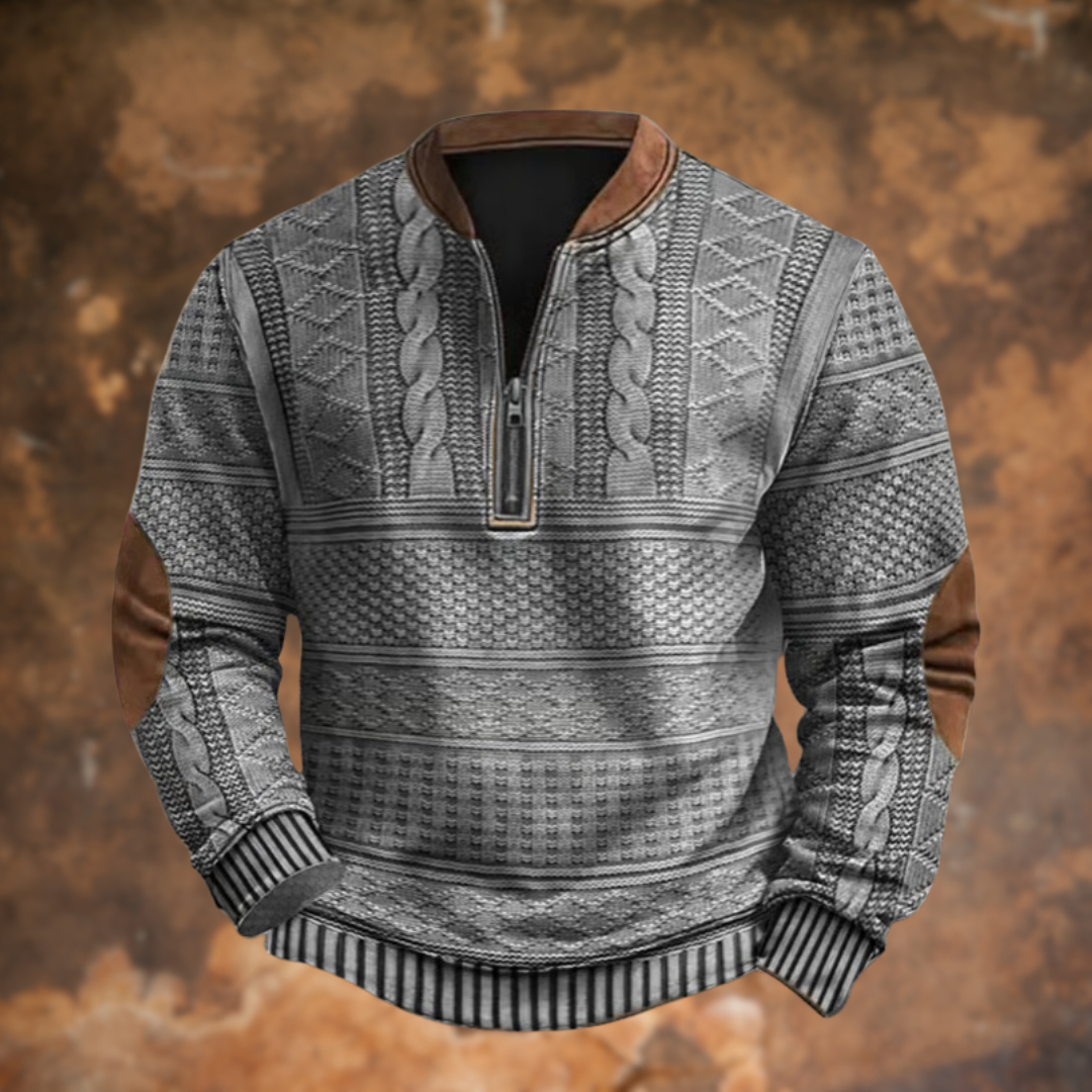 Klint | Gebreid Sweatshirt Met Retro Ritsdesign