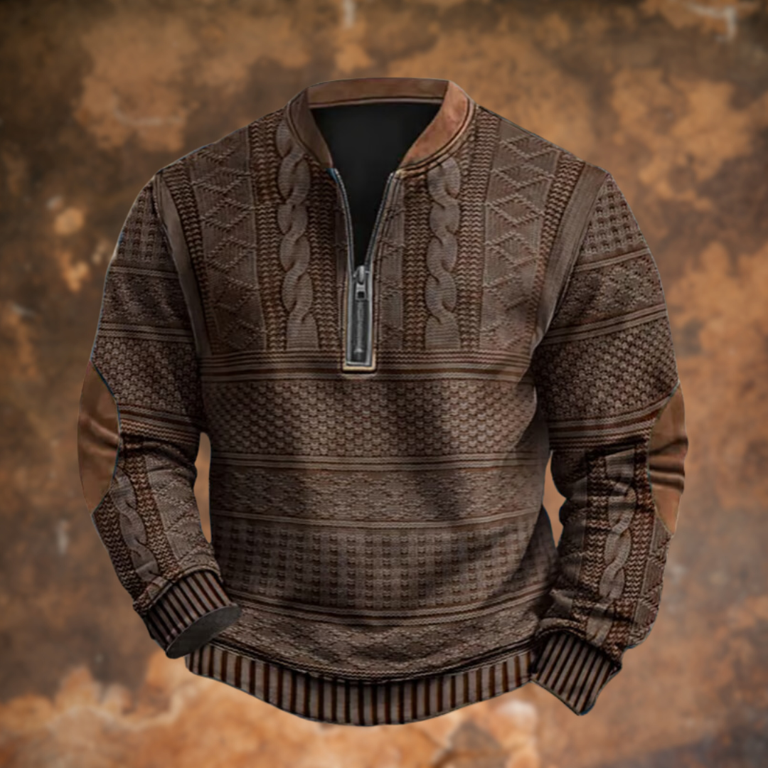 Klint | Gebreid Sweatshirt Met Retro Ritsdesign