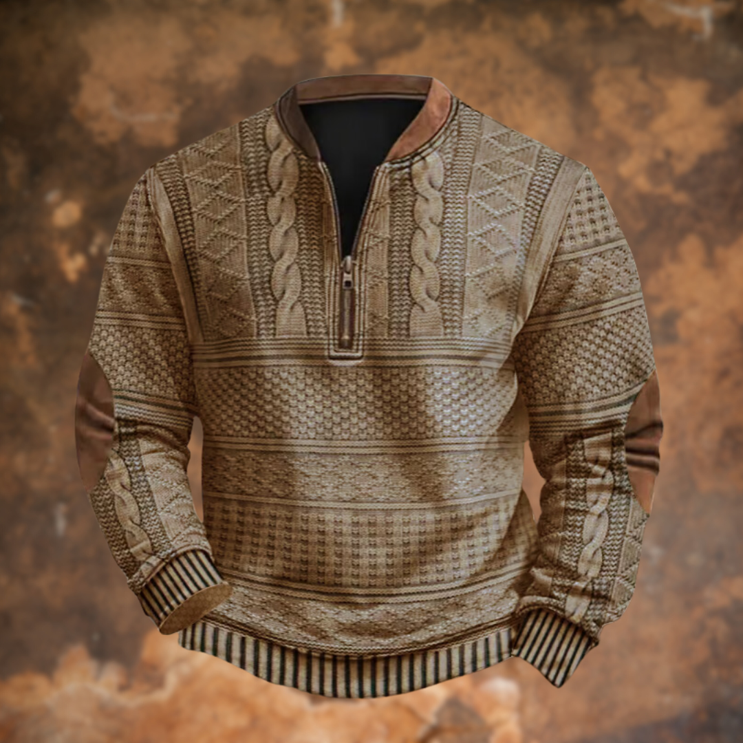 Klint | Gebreid Sweatshirt Met Retro Ritsdesign