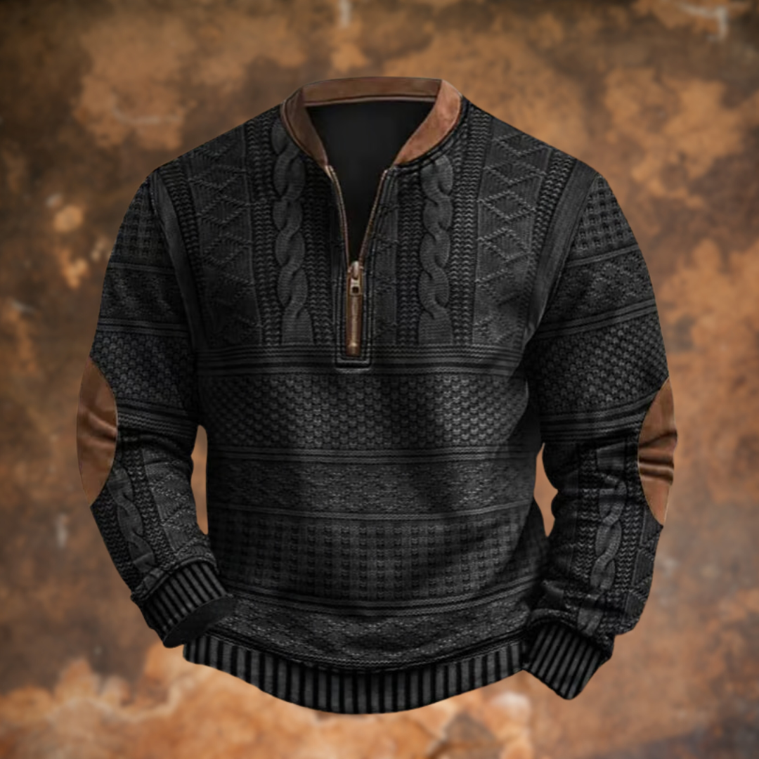 Klint | Gebreid Sweatshirt Met Retro Ritsdesign