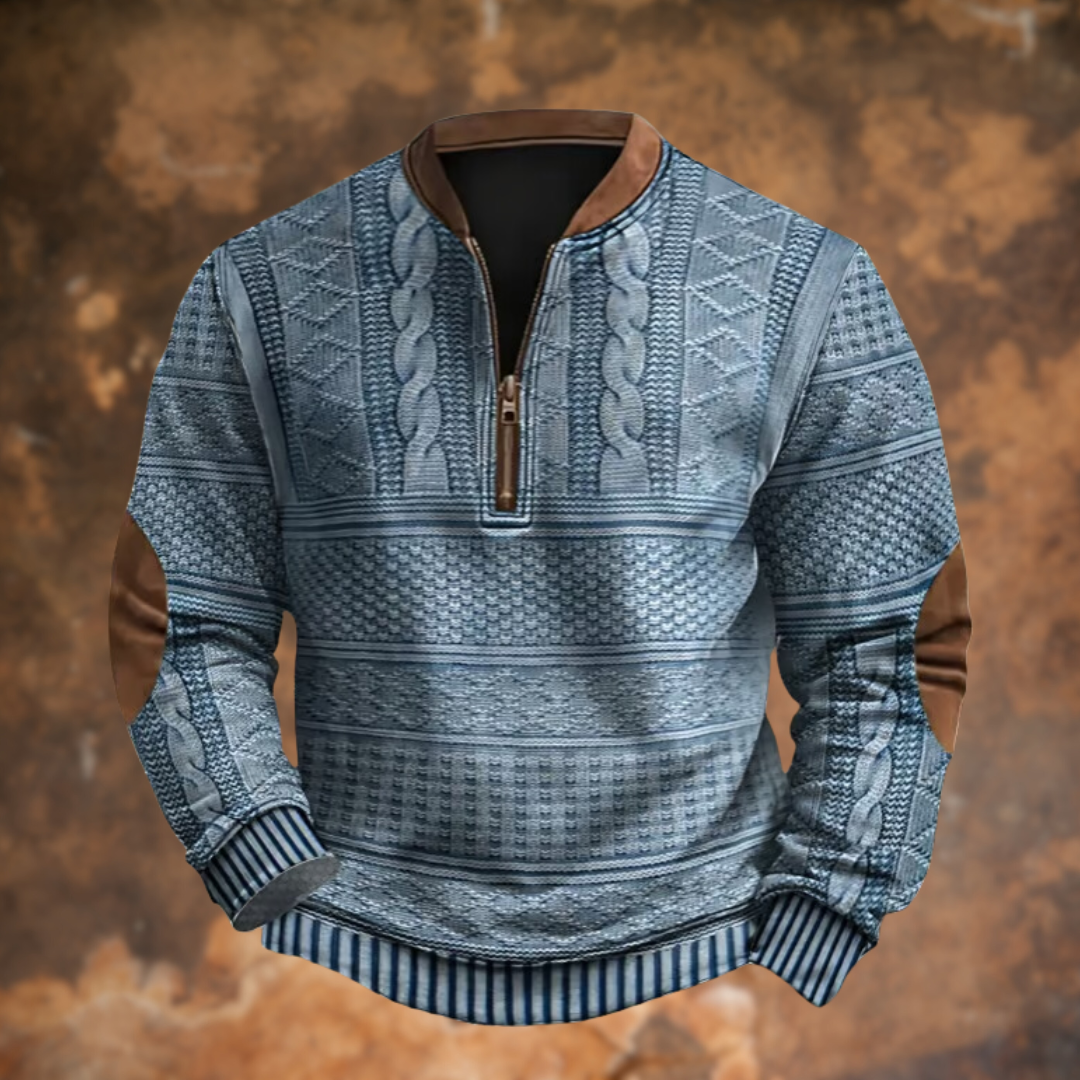 Klint | Gebreid Sweatshirt Met Retro Ritsdesign