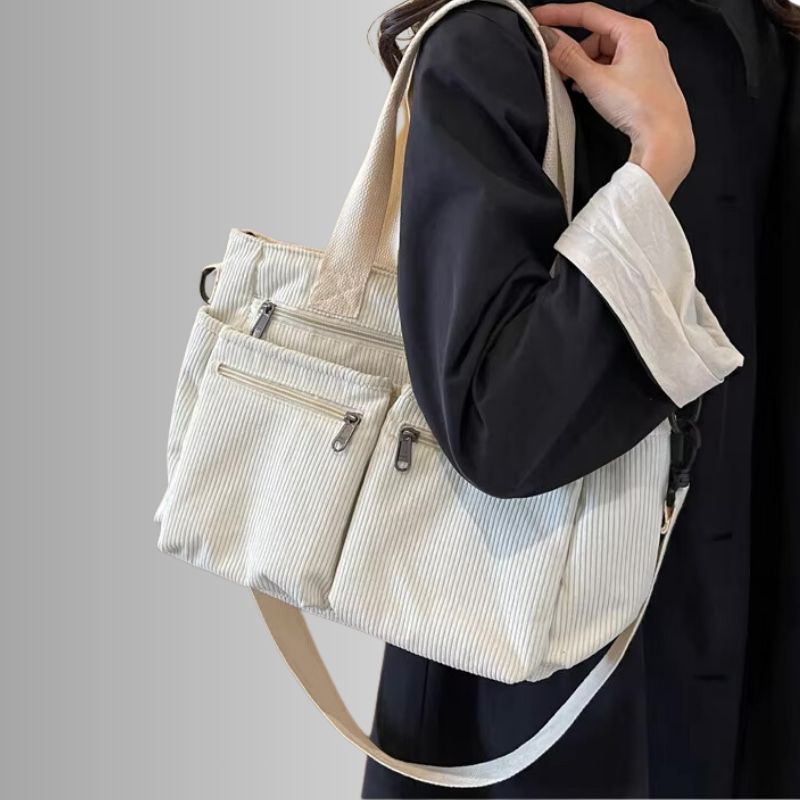 Maya Corduroy Schoudertas | Tijdloos Design Met Slimme Indeling