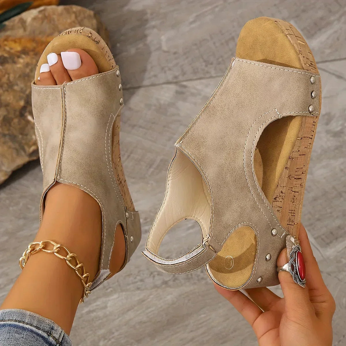 Cassidy | Handgemaakte Sandalen Van Suèdeleer