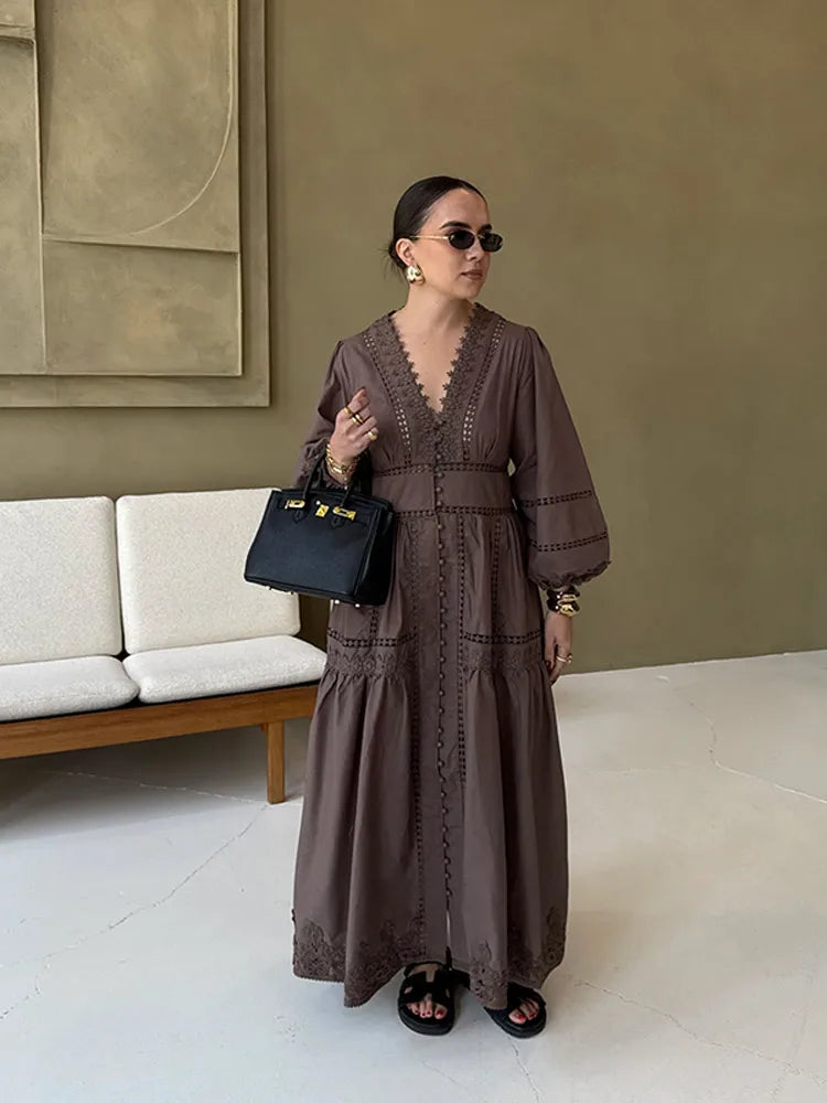 Josefa | Geborduurde Maxi Jurk Met Boheemse Uitstraling