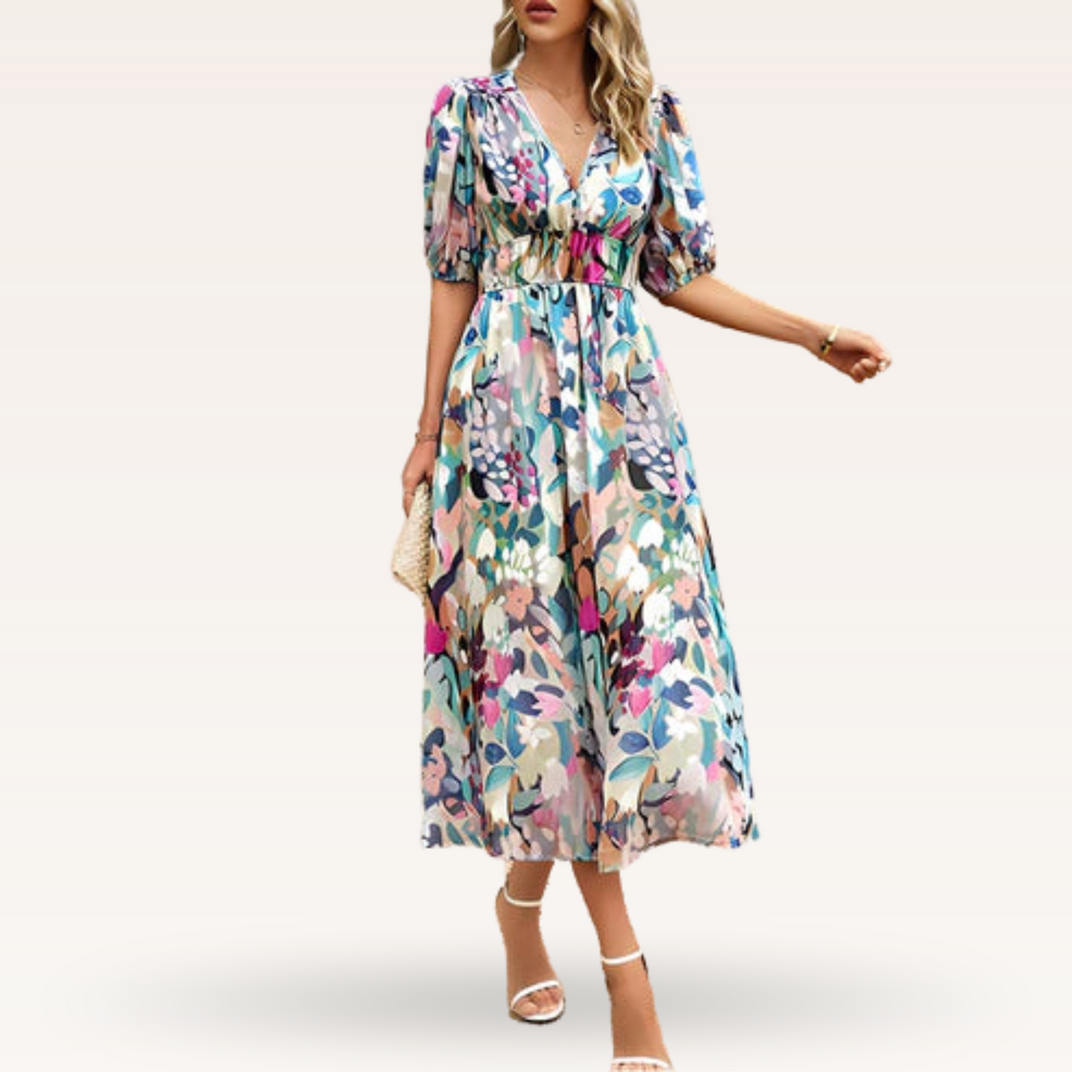 Anie | Elegante Zomerjurk Met V-Hals