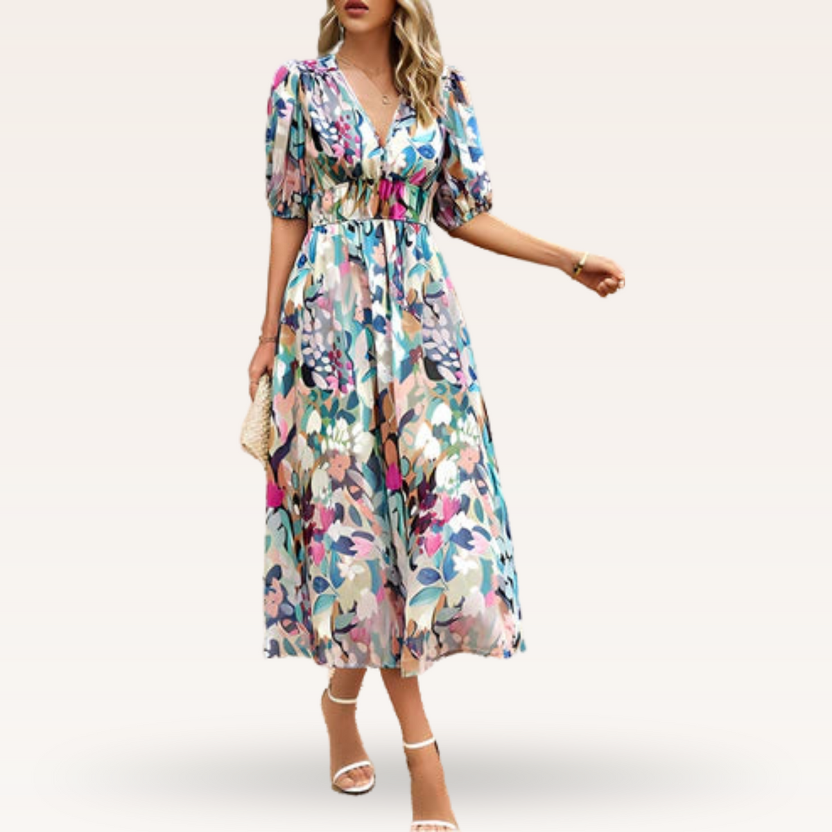 Anie | Elegante Zomerjurk Met V-Hals