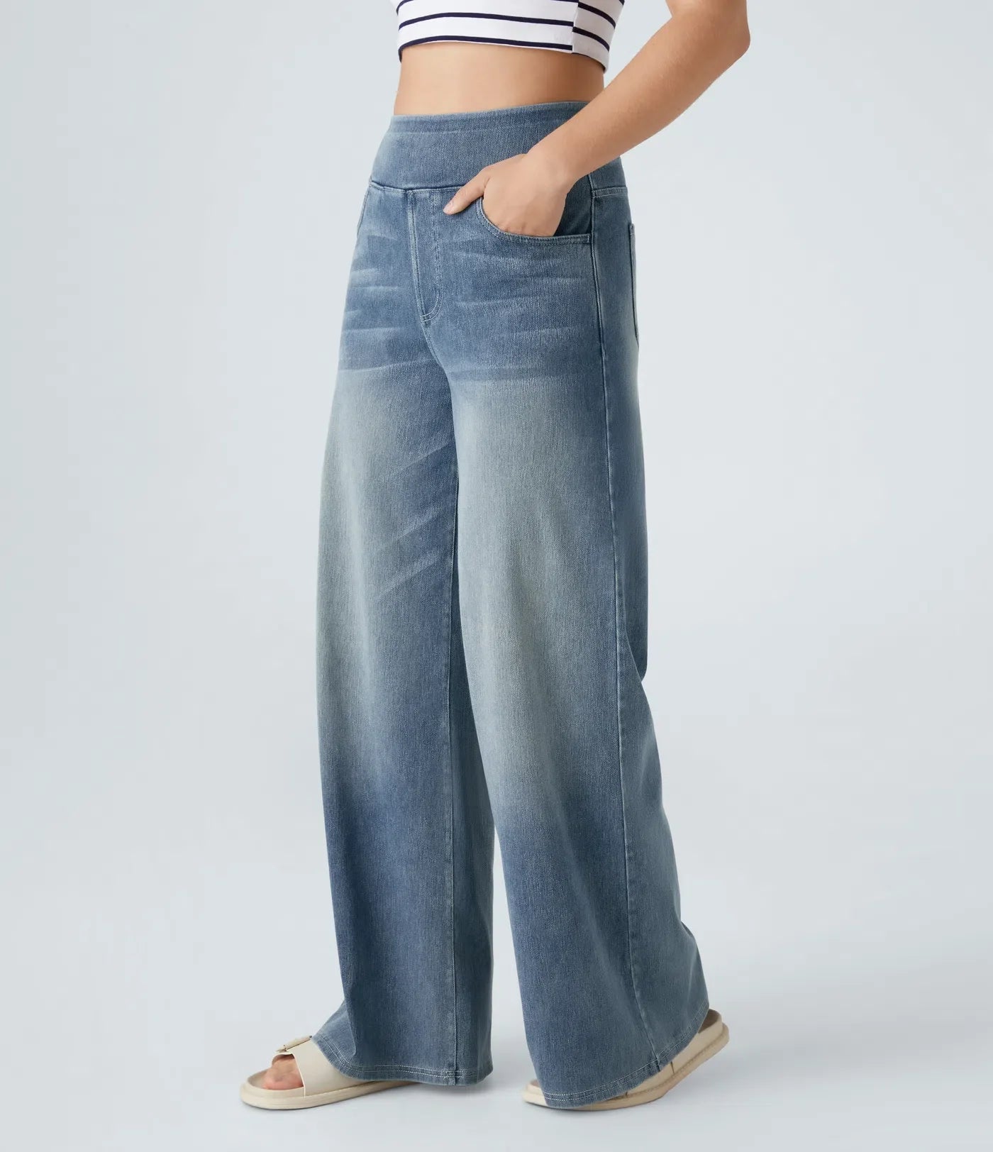 Eva | Elastische Broek met Hoge Taille