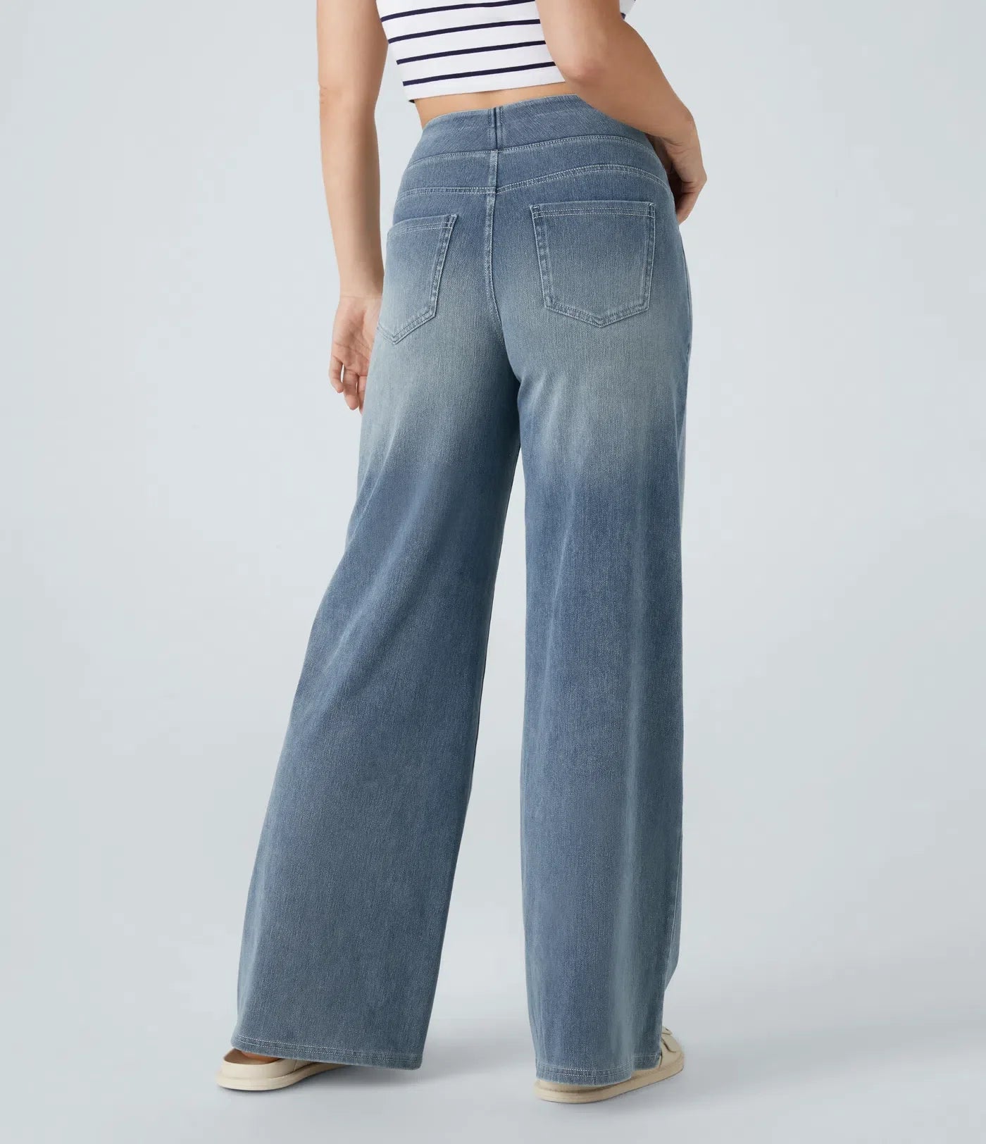 Eva | Elastische Broek met Hoge Taille