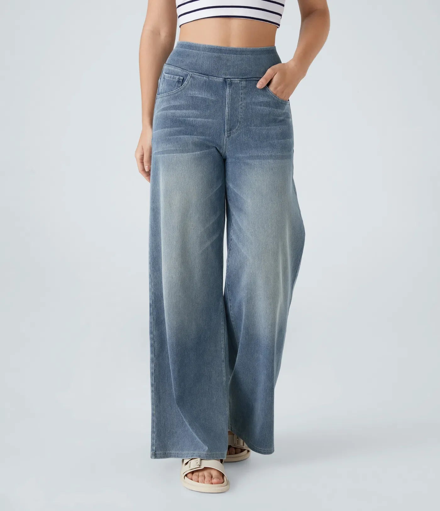 Eva | Elastische Broek met Hoge Taille