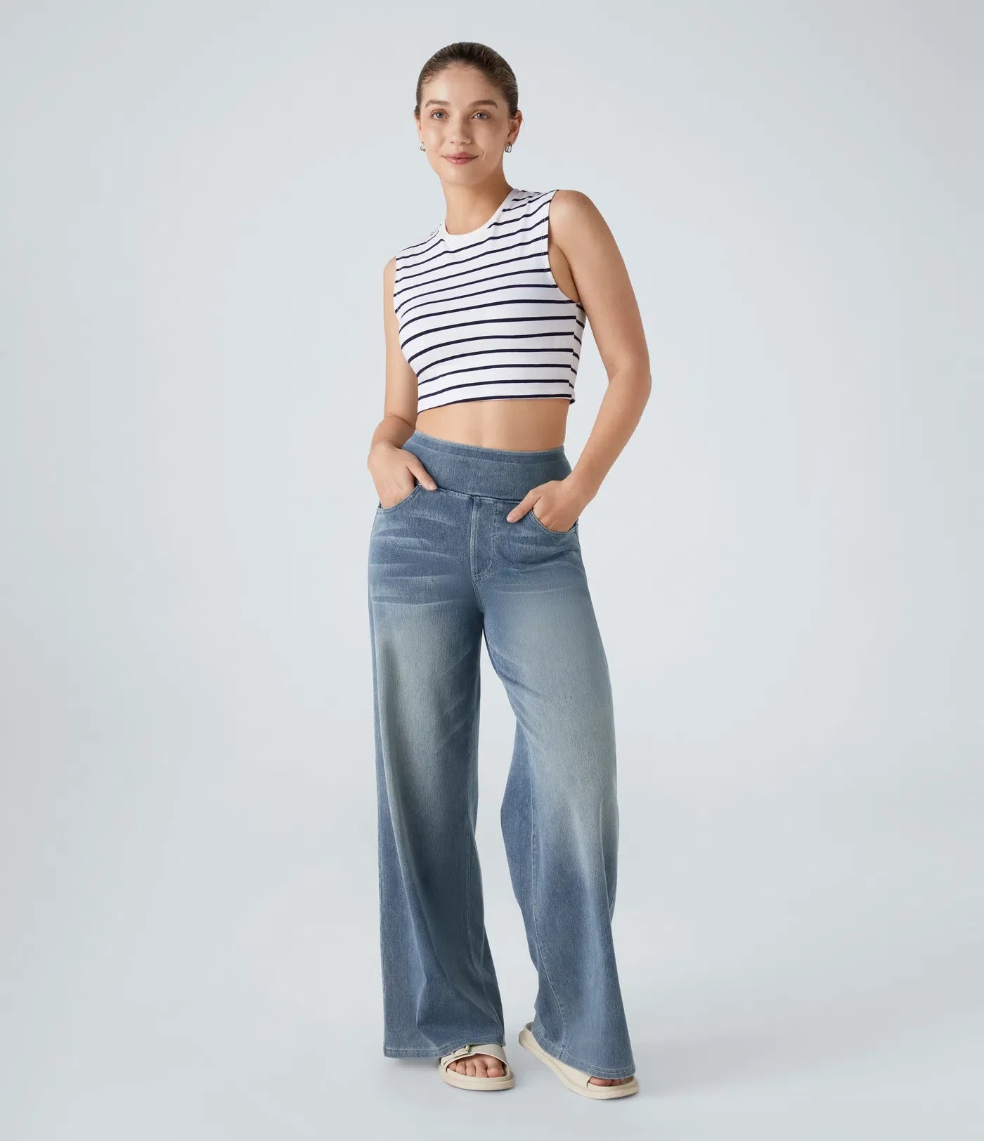 Eva | Elastische Broek met Hoge Taille
