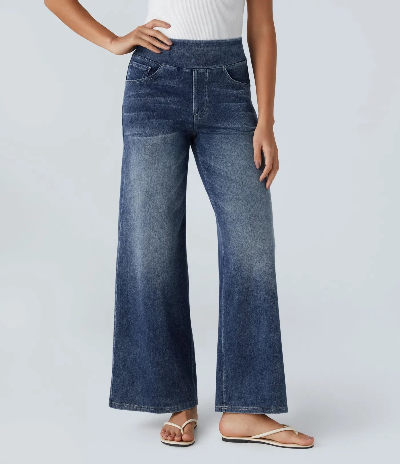 Eva | Elastische Broek met Hoge Taille