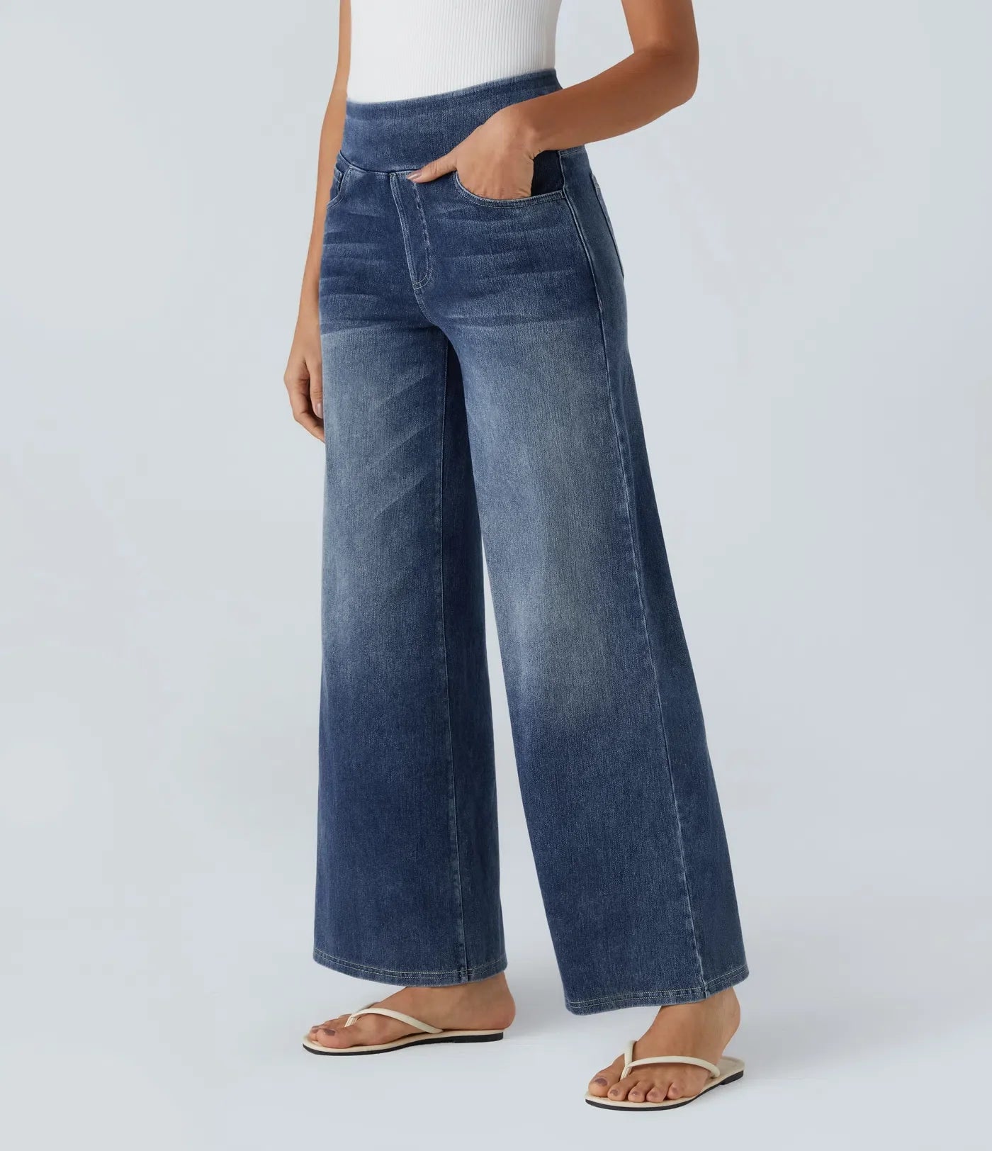 Eva | Elastische Broek met Hoge Taille
