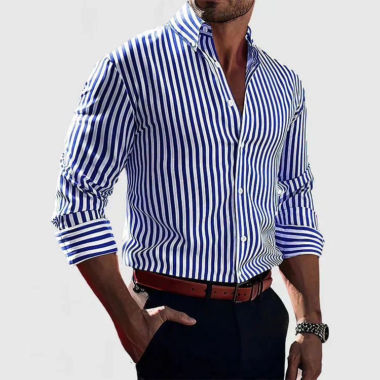 Melker | Gestreept Slim Fit Overhemd Voor Heren