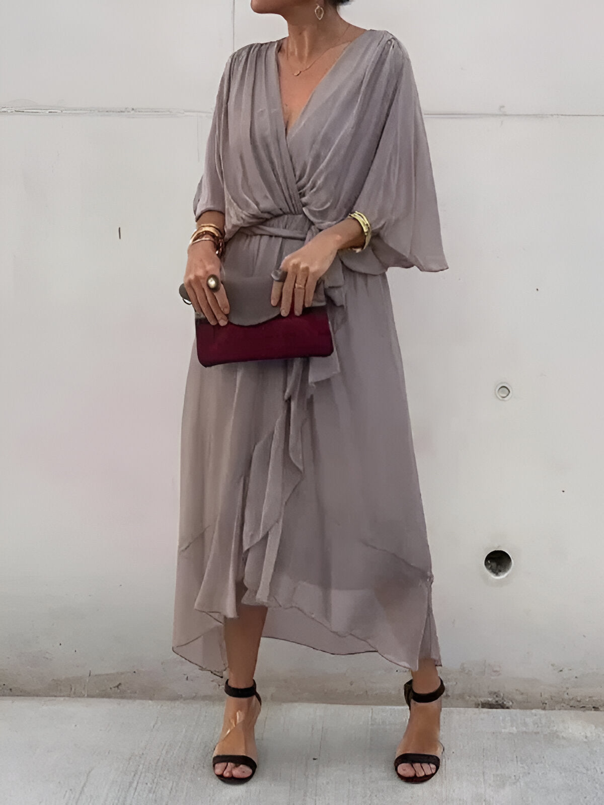 Monica | Luchtige Chiffon Jurk Voor Zomerse Elegant