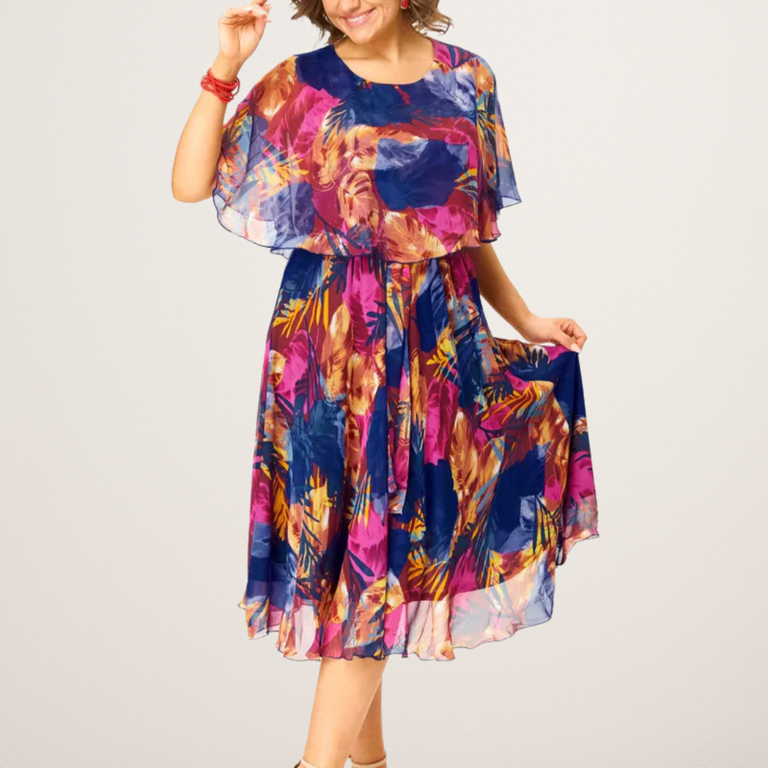 Adeline | Luchtige Chiffon Zomerjurk Voor Plus Size