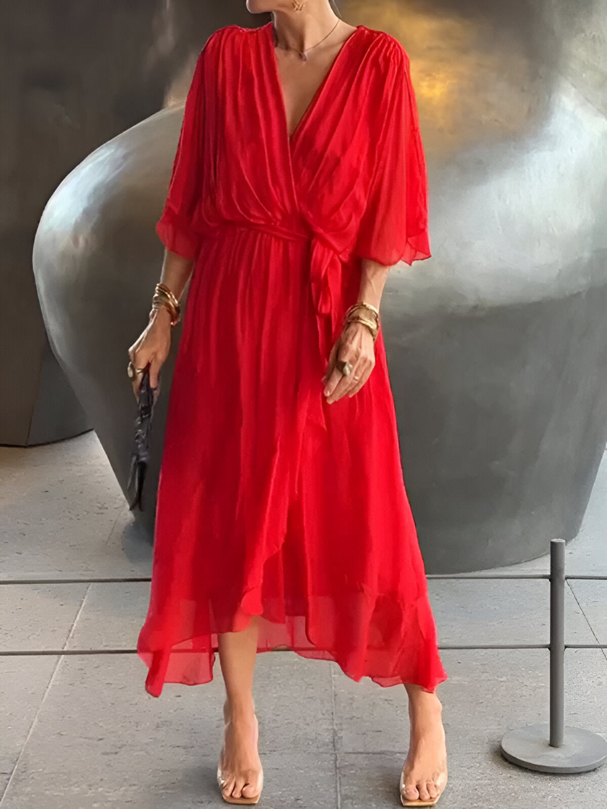 Monica | Luchtige Chiffon Jurk Voor Zomerse Elegant