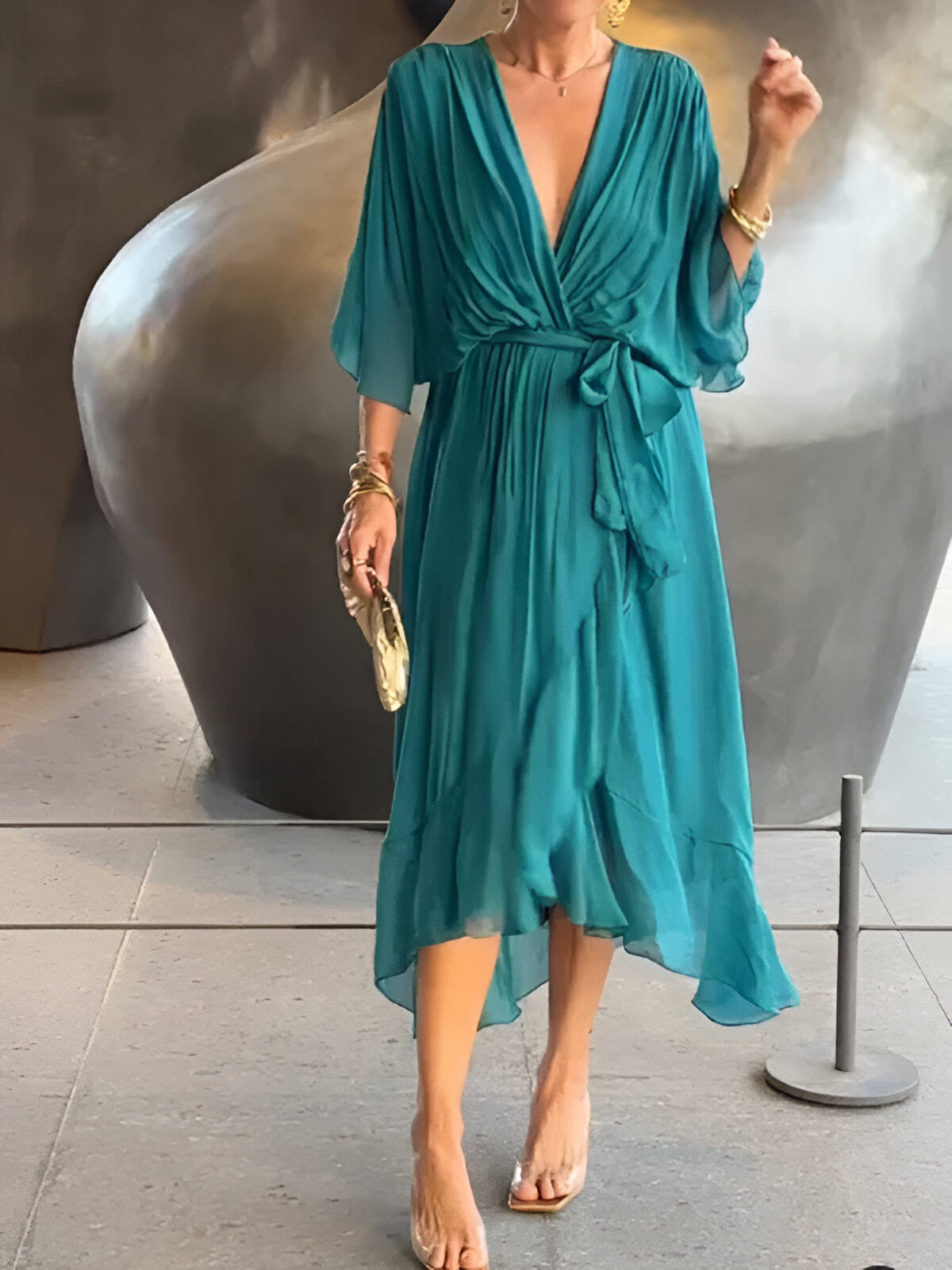 Monica | Luchtige Chiffon Jurk Voor Zomerse Elegant