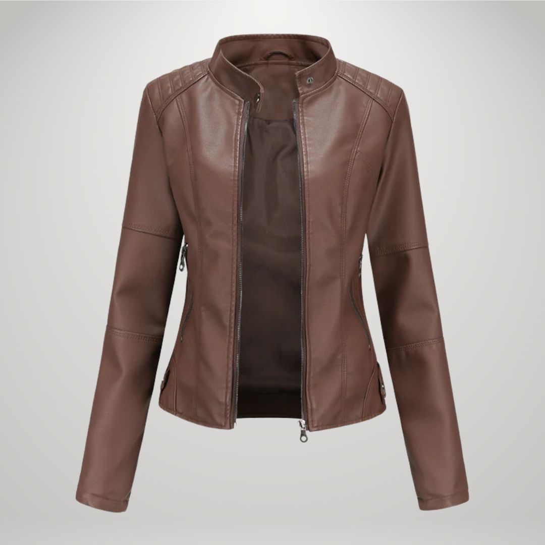 Gracie | Casual Jas In Luxe Leerlook