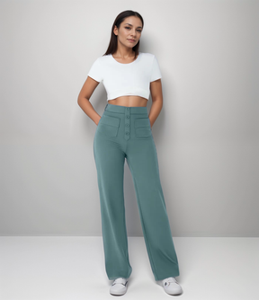 Elsa | Elastische Broek Met Hoge Taille