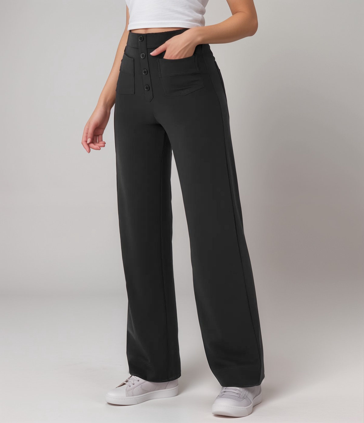 Elsa | Elastische Broek Met Hoge Taille