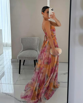 Giselle | Betoverende Maxi-jurk met Bloemenprint