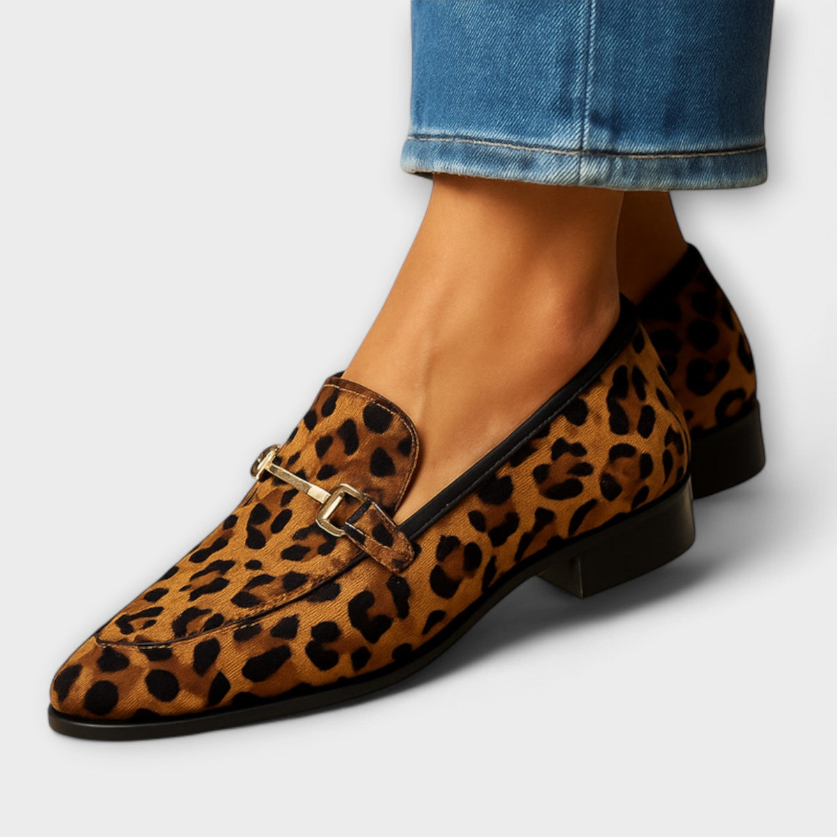 Rita | Dierenprint Loafers Met Gesp