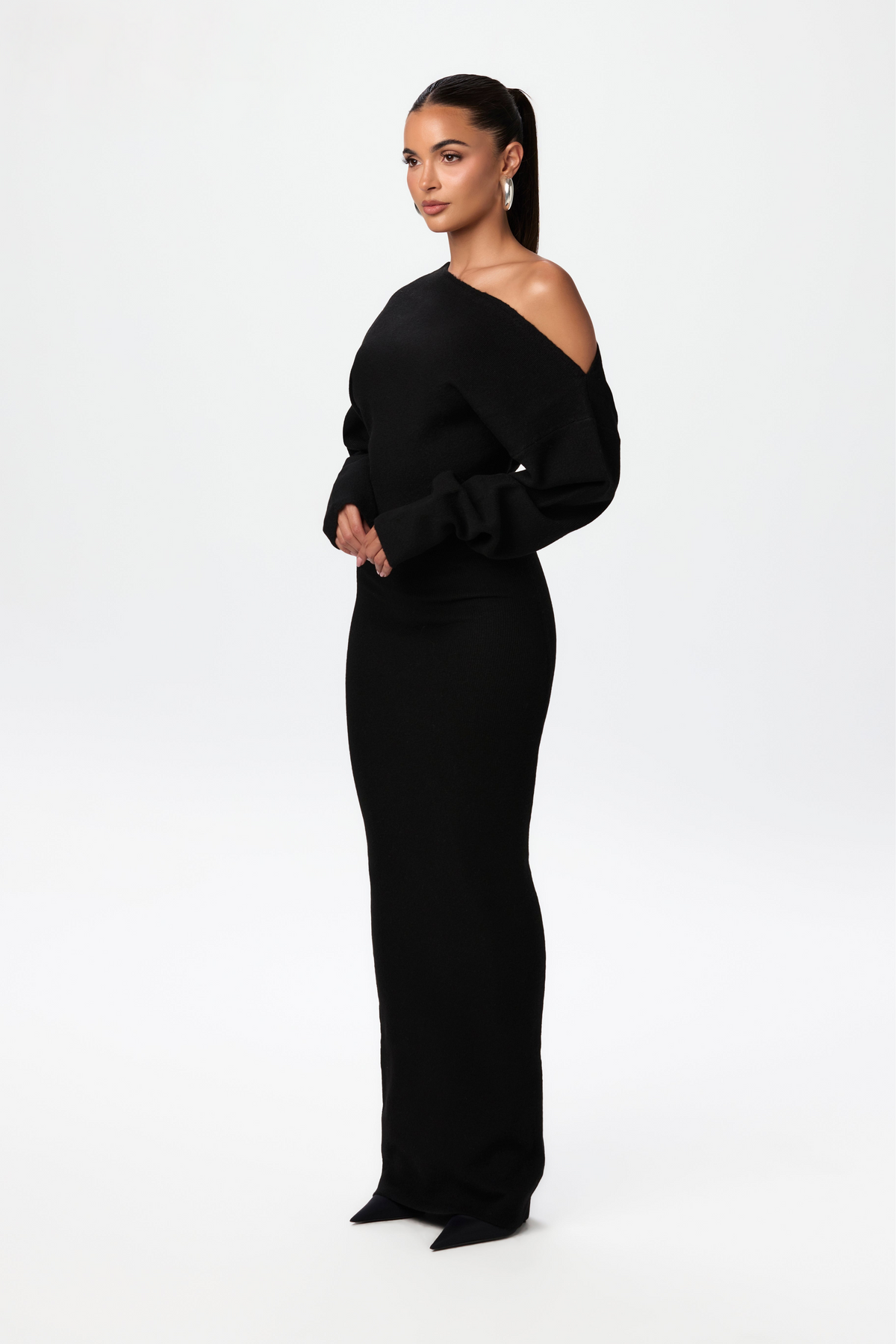 Liva | Off Shoulder Sweaterjurk