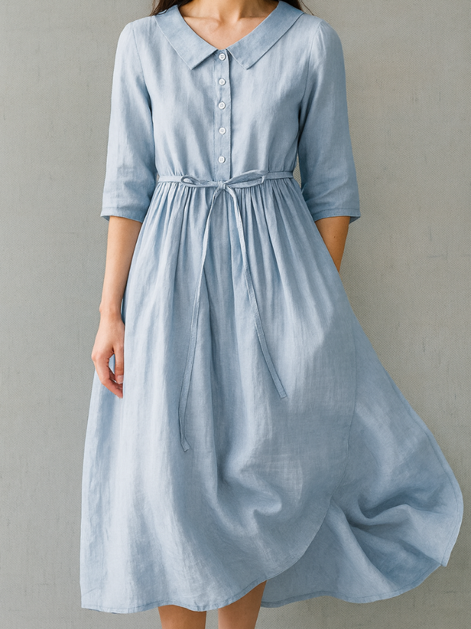 Elise | Elegante Damesjurk Met Taille Strik