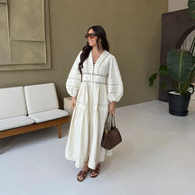 Josefa | Geborduurde Maxi Jurk Met Boheemse Uitstraling