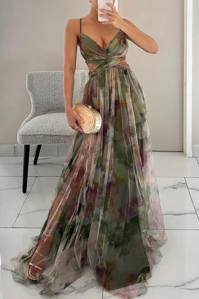 Giselle | Betoverende Maxi-jurk met Bloemenprint
