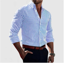 Melker | Gestreept Slim Fit Overhemd Voor Heren