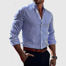 Melker | Gestreept Slim Fit Overhemd Voor Heren