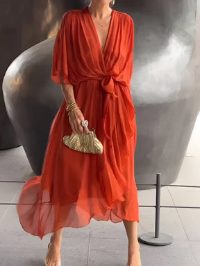 Monica | Luchtige Chiffon Jurk Voor Zomerse Elegant